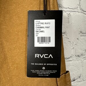 RVCA Americana Chainmail Pant Relaxed Fit Camel Brown Workwear Mens 31 U1PTRE